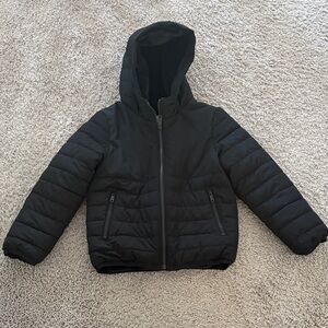 Boys Black Abercrombie Kids Performance Puffer Winter Coat